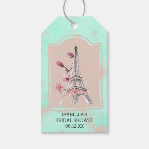 Französisch Romance Rosa und Neo Mint Geschenkanhänger
