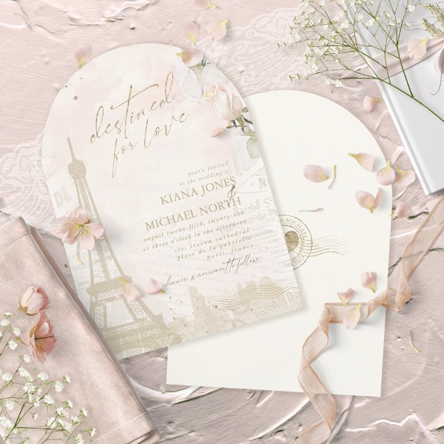 Französisch-Romance Wedding Blush Arch ID870 Einladung (Von Creator hochgeladen)
