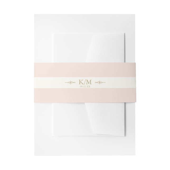 Französisch-Romance Wedding Blush ID870 Einladungsbanderole (Vorderseite Beispiel)