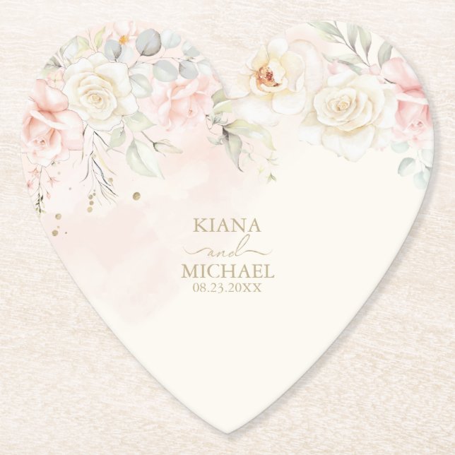 Französisch-Romance Wedding Floral Blush ID870 Untersetzer (Vorderseite)