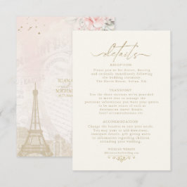 Französisch-romanische Hochzeitdetails Blush ID870 Begleitkarte