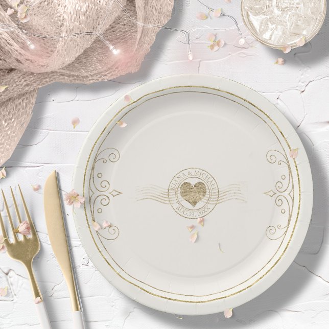 Französisch-Romantik Hochzeitsherz Ivory ID870 Pappteller (Von Creator hochgeladen)