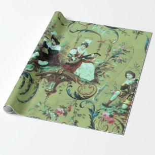 Französisch Sage Green Toile Viktorianisch Style D Geschenkpapier