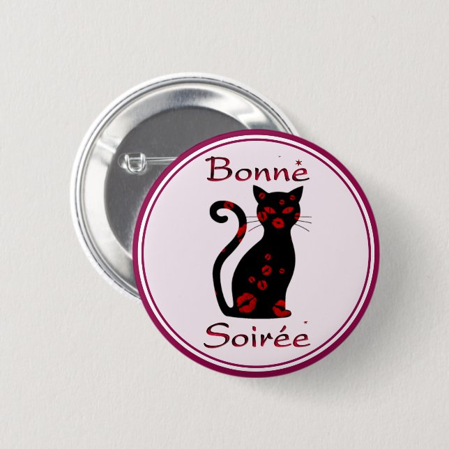 Französisch: Schaltfläche "Bonne Soiree" Button (Vorne & Hinten)