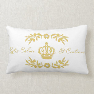 Französisch-Script in weiß und gold Behalten Calm  Lendenkissen