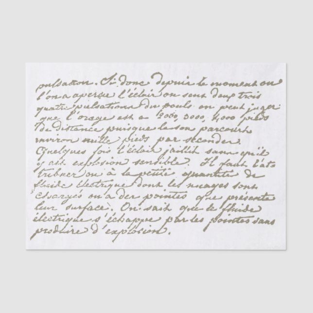 Französisch Script Vintag Taupe Decoupage Seidenpapier (Vorderseite)