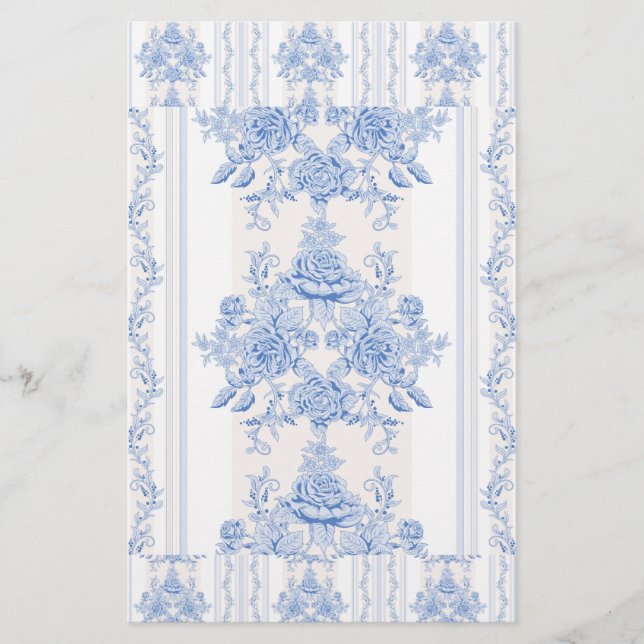 Französisch, Shabby Chic, Vintag, hellblau, weiß,  Briefpapier (Vorderseite)