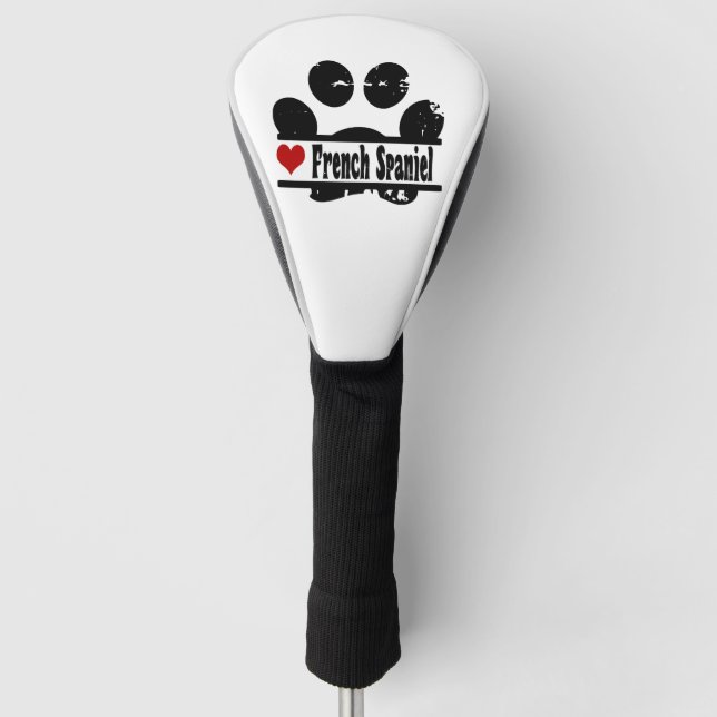Französisch Spanisch Dog Paw Print Golf Headcover (Vorderseite)