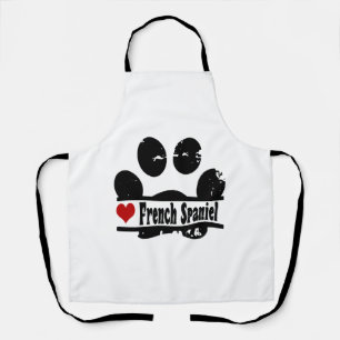 Französisch Spanisch Dog Paw Print Schürze