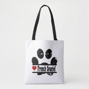 Französisch Spanisch Dog Paw Print Tasche