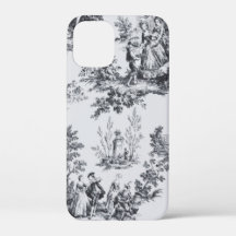 Französisch toile de joues Schwarz-Weiß elegant
