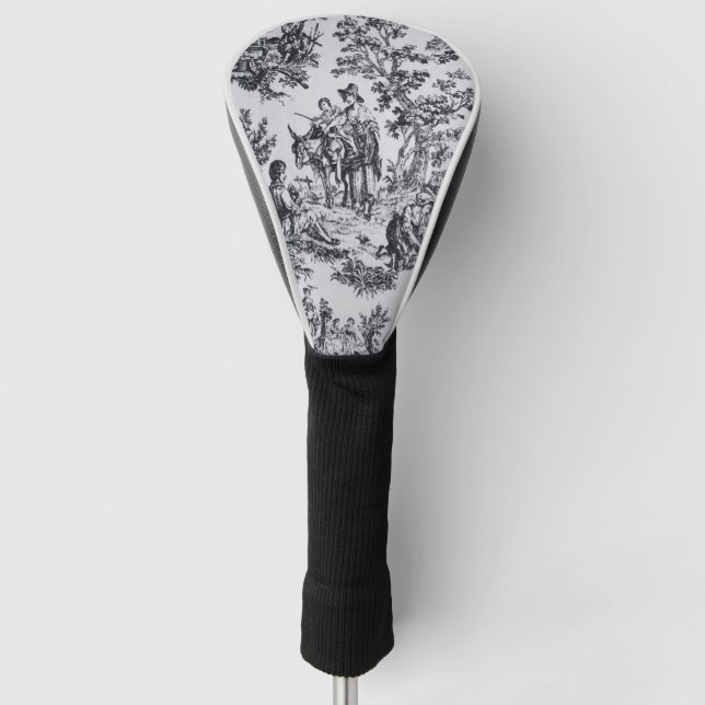 Französisch toile de joues Schwarz-Weiß elegant Golf Headcover (Vorderseite)