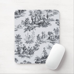 Französisch toile de joues Schwarz-Weiß elegant Mousepad