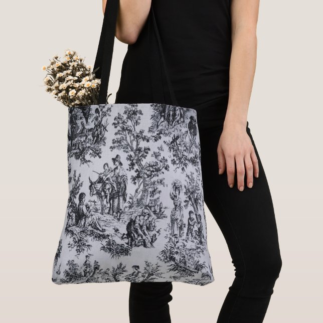 Französisch toile de joues Schwarz-Weiß elegant Tasche (Von Nahem)