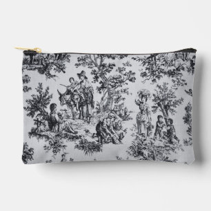 Französisch toile de joues Schwarz-Weiß elegant Zubehörtasche
