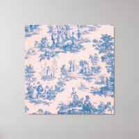 Französisch toile de jouy blau und rosa elegant