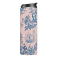 Französisch toile de jouy blau und rosa elegant