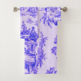 Französisch toile de jouy blau-weiß elegant badhandtuch set