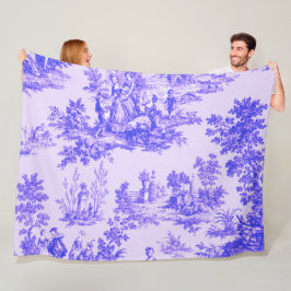 Französisch toile de jouy blau-weiß elegant fleecedecke