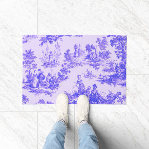 Französisch toile de jouy blau-weiß elegant fußmatte