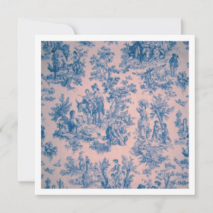 Französisch toile de jouy blau-weiß elegant karte