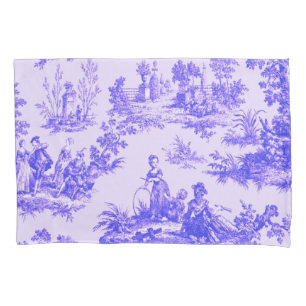 Französisch toile de jouy blau-weiß elegant kissenbezug