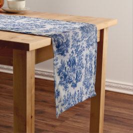 Französisch toile de jouy blau-weiß elegant kurzer tischläufer