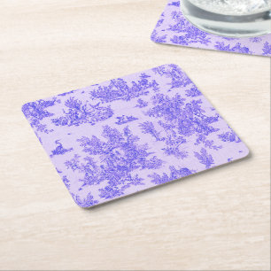 Französisch toile de jouy blau-weiß elegant rechteckiger pappuntersetzer
