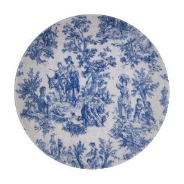 Französisch toile de jouy blau-weiß elegant schneidebrett