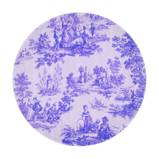 Französisch toile de jouy blau-weiß elegant schneidebrett (Vorderseite)