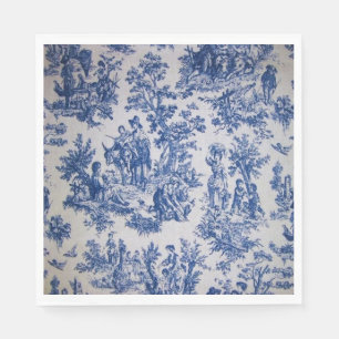 Französisch toile de jouy blau-weiß elegant serviette