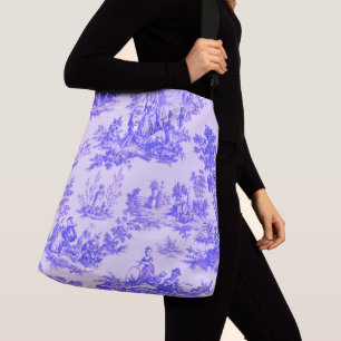 Französisch toile de jouy blau-weiß elegant tragetaschen mit langen trägern