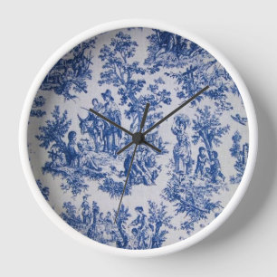 Französisch toile de jouy blau-weiß elegant uhr