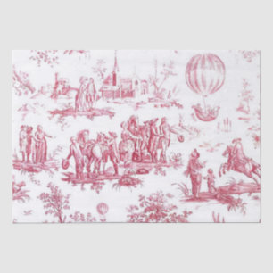 Französisch Toile Red Decoupage Hot Air Ballon Men Seidenpapier