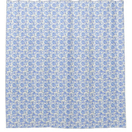 Französisch Toile Style Blau und Weiß Duschvorhang