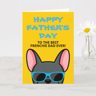Französisch Vater's Day Blue French Bulldog Karte