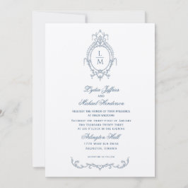 Französisch-Verziert-barocke Monogramm-Hochzeit Einladung