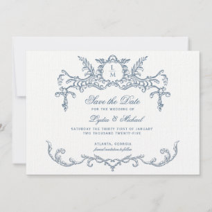 Französisch-Verziert-Barockmonogramm Save The Date