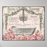 Französisch Viktorianische Badewanne Peonies Chand