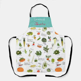 Französisch Vintage Küche Art Veggies Aquarell Schürze