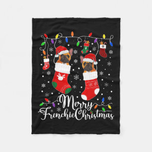 Französisch Weihnachten Französisch Bulldog Xmas P Fleecedecke
