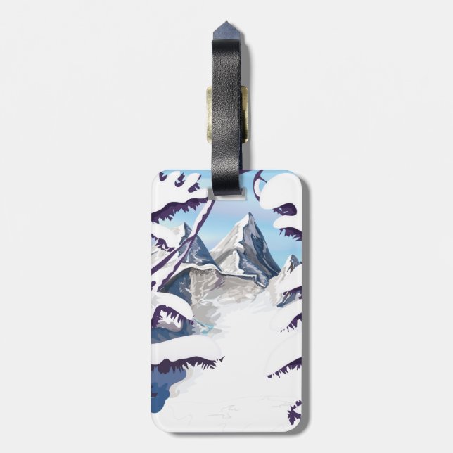 Französische Alpen Gepäckanhänger (Rückseite vertikal)