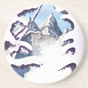 Französische Alpen Getränkeuntersetzer