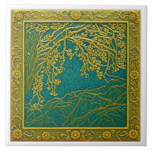 Französische Alpen Gold Limette Teal Farbtöne Ker Fliese