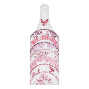 Französische Antike Teller RED BUTTERFLFLY Board Schneidebrett