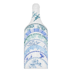 Französische Antiquitätenplatte BLUE BIRD Decorb Schneidebrett