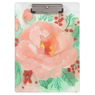 Französische Aquarell-Rose Klemmbrett