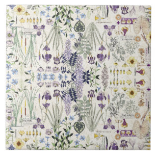 Französische Art Nouveau Botanische Blumen Keramik Fliese