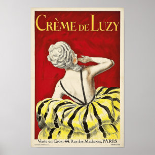 Französische Art Nouveau-Schönheit Creme de Luzy W Poster