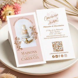 Französische Bäckerei Handgezeichnete Cupcake-Gebä Visitenkarte
